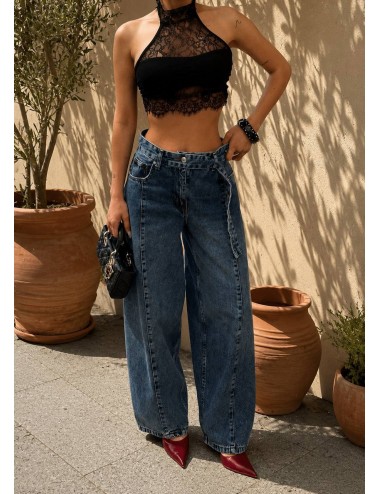 Baggy Uzun Kemerli Kot Pantolon
